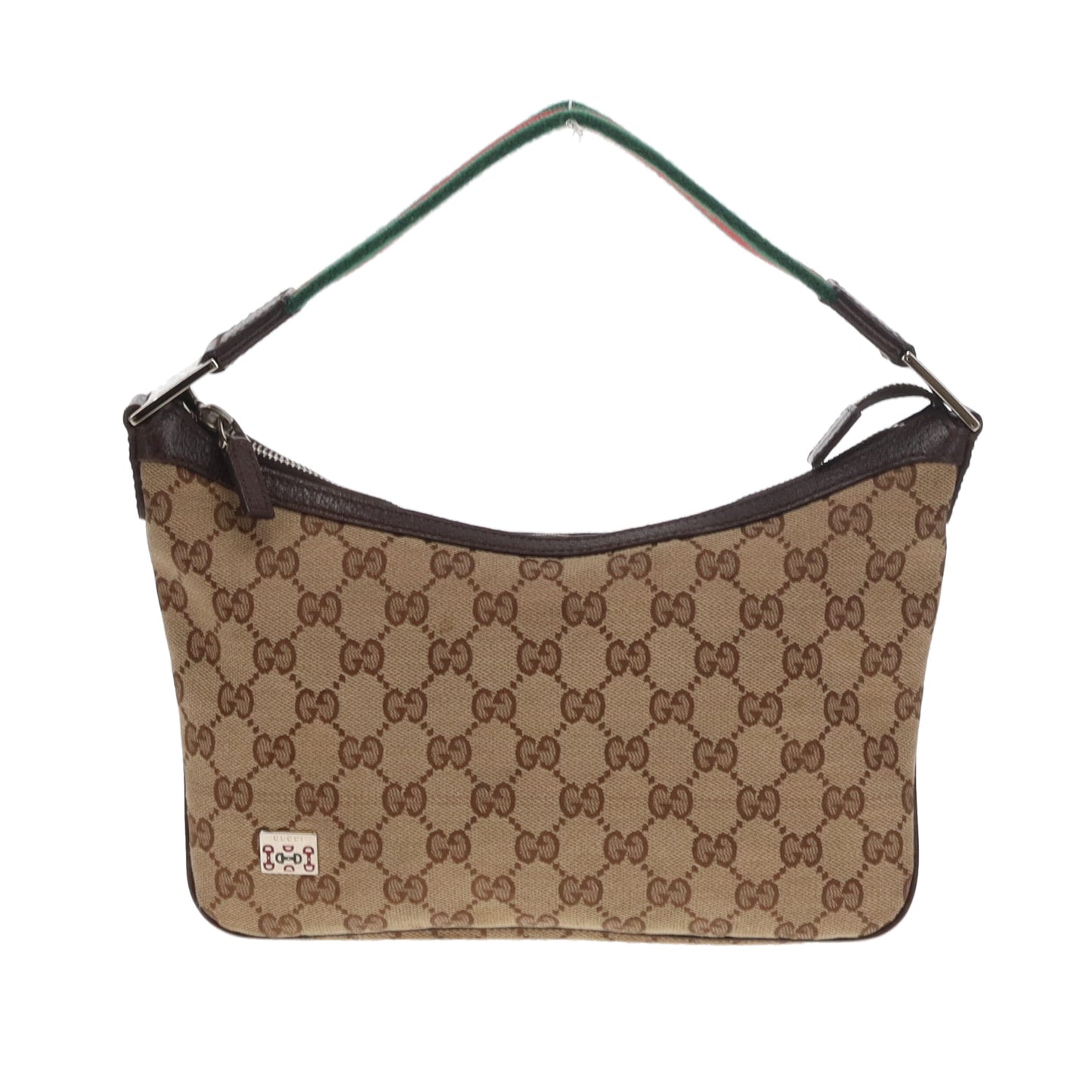 Gucci Shoulder Bag Vintage GG Canvas and Horsebit Detailing