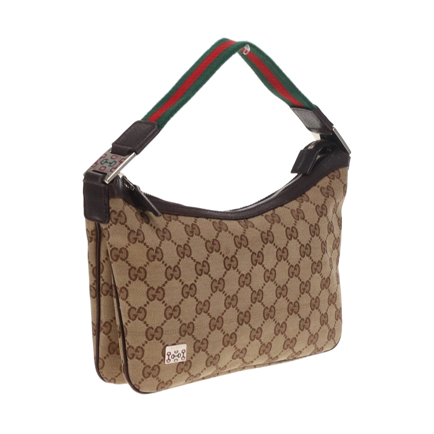 Gucci Shoulder Bag Vintage GG Canvas and Horsebit Detailing
