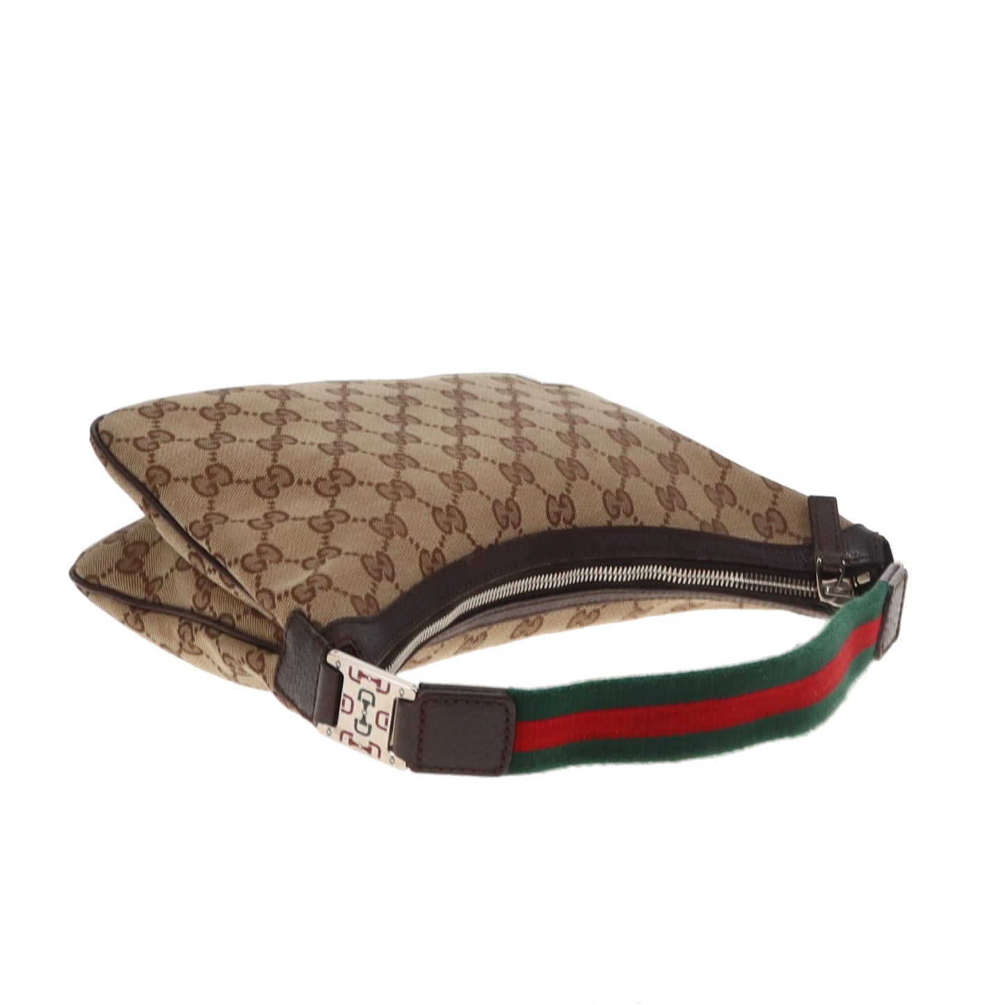Gucci Shoulder Bag Vintage GG Canvas and Horsebit Detailing