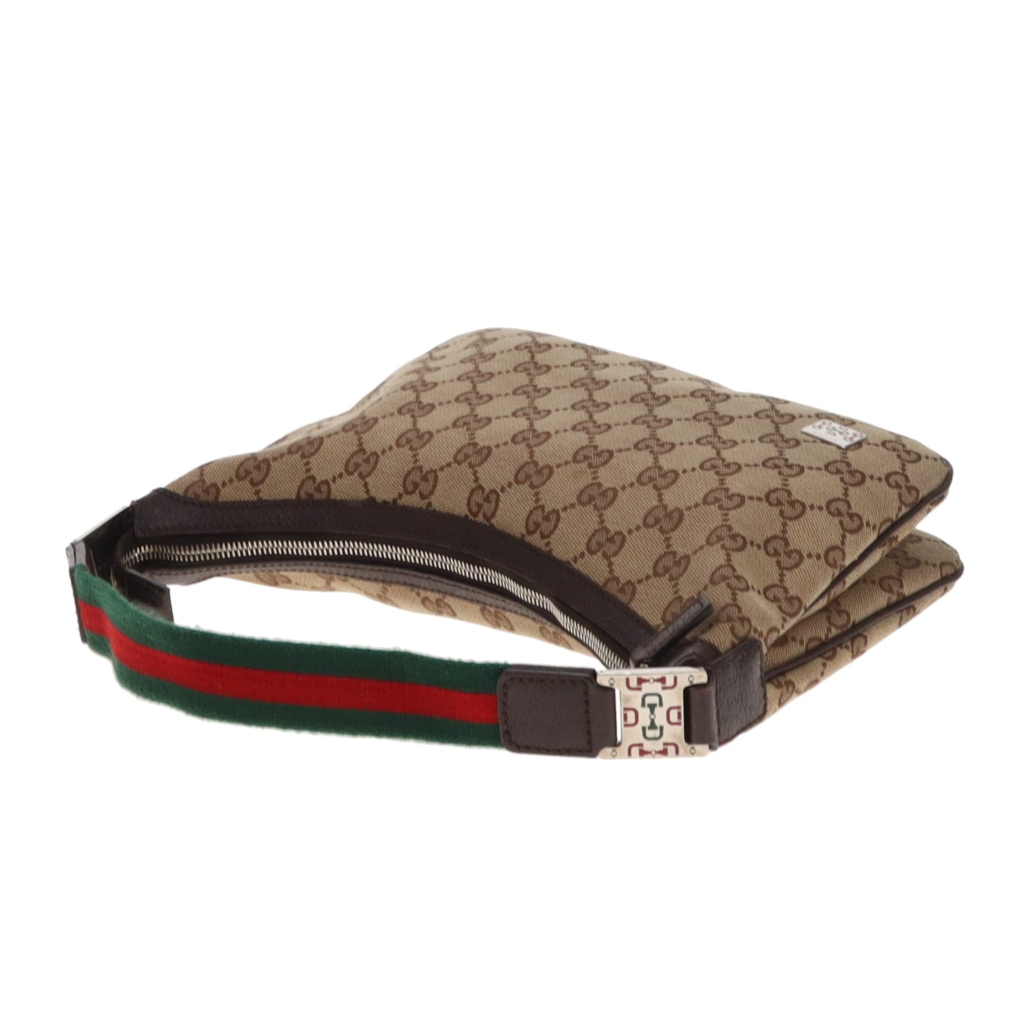 Gucci Shoulder Bag Vintage GG Canvas and Horsebit Detailing