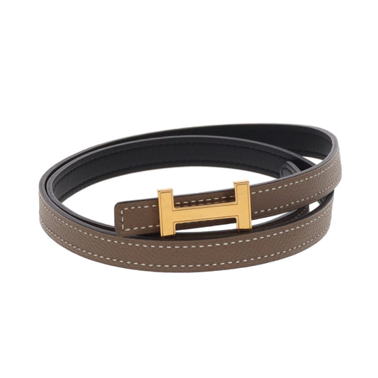 Ceinture Hermès 13 mm avec boucle Focus Noir/Etoupe 75 mm
