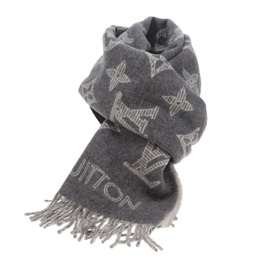 Louis Vuitton Shadow Scarf Grey 90% Wool 10% Cashmere
