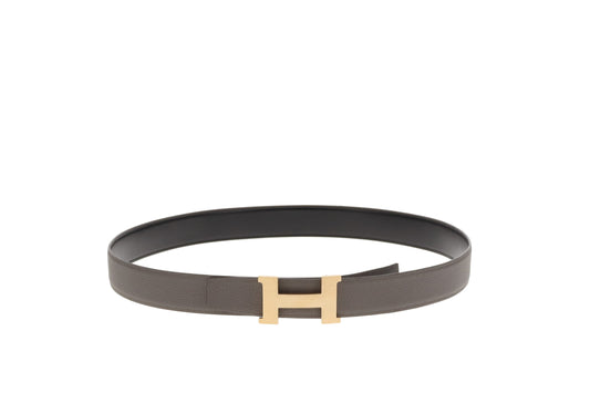 Hermes Belt Noir and Etain with Constance Buckle