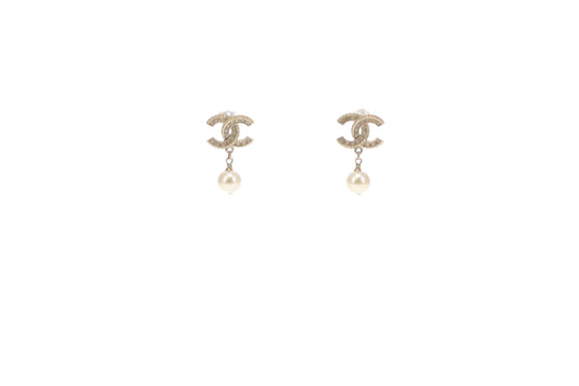 Chanel Large Pearl and CC Dangle Earrings 2016