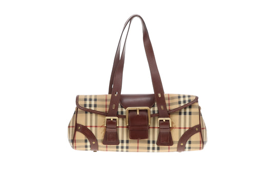 Burberry Buckle Shoulder Bag Haymarket Check Vintage