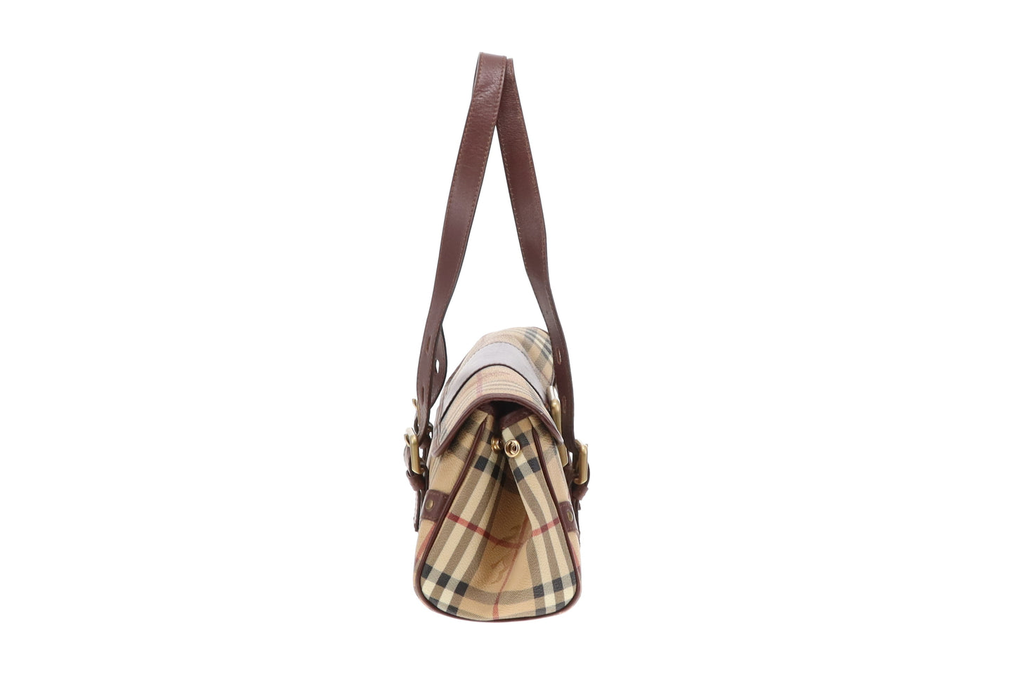 Burberry Buckle Shoulder Bag Haymarket Check Vintage