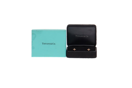 Tiffany & Co 18k Rose Gold and Diamond Fleur de Lis Earrings