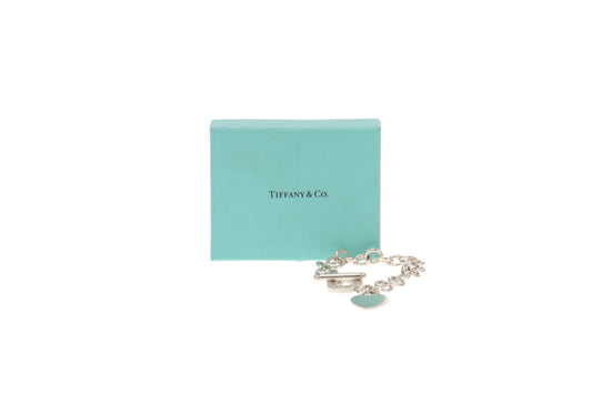 Tiffany & Co Sterling Silver 925 Plain Heart Tag Toggle Bracelet
