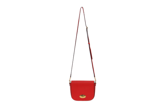 Mulberry Red Leather Small Darley Twist Lock Satchel