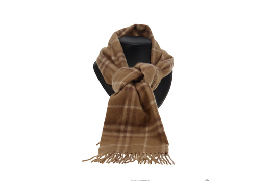 Burberry Beige Check 100% Cashmere Scarf
