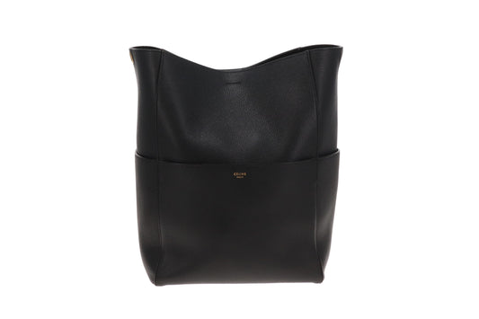 Celine Sangle Seau Bag In Black Calfskin