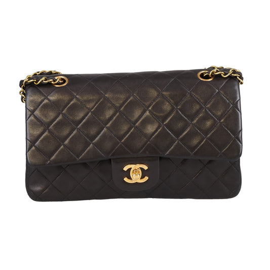 Chanel Classic Double Flap Bag Black Lambskin Gold HW 94/96