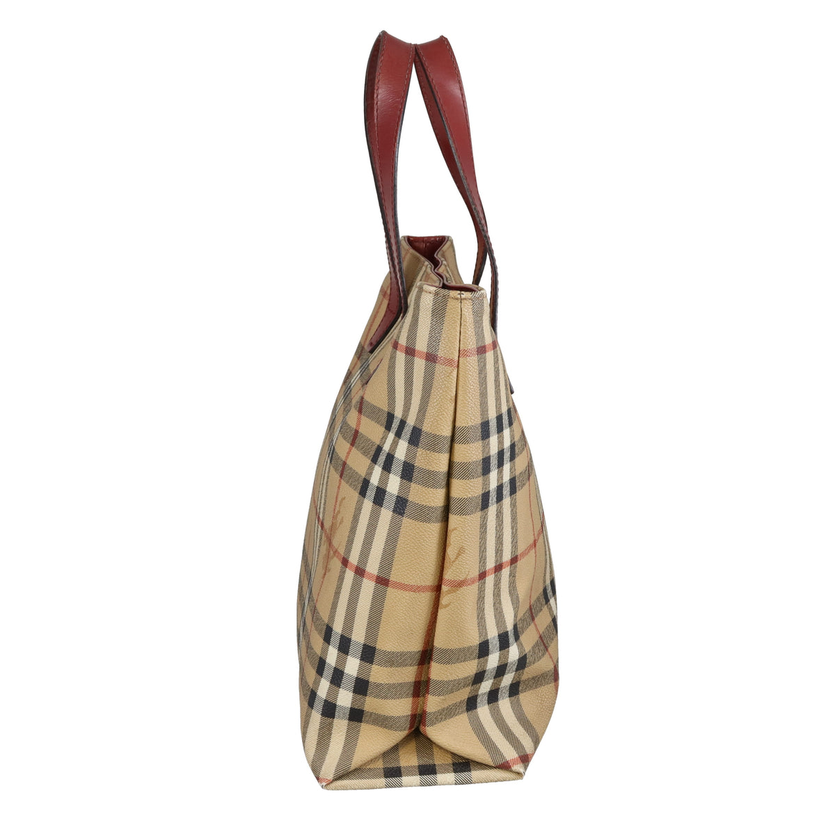 Burberry Tote Coated Canvas and Red Leather Trim Vintage