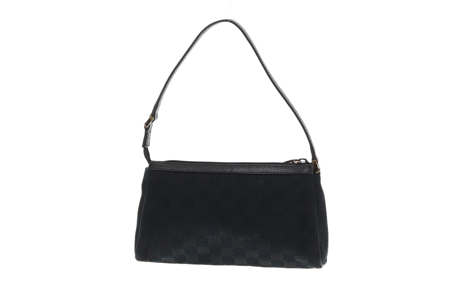 Gucci Abbey D-Ring Pochette Black GG Canvas and Leather