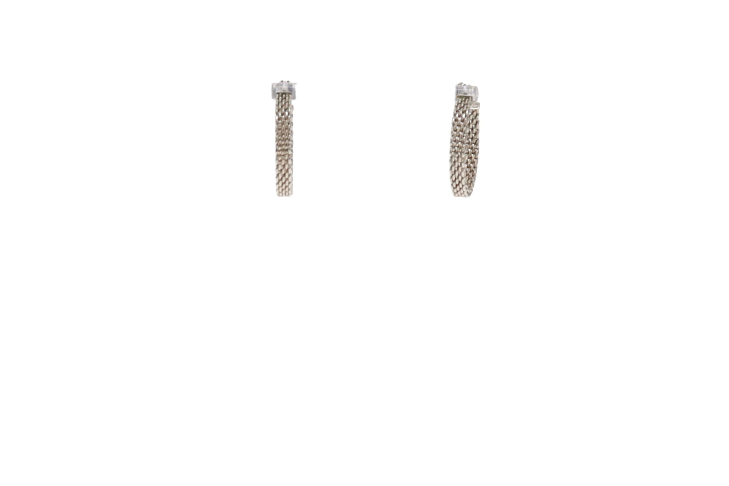 Tiffany & Co Somerset Mesh Hoop Earrings Sterling Silver