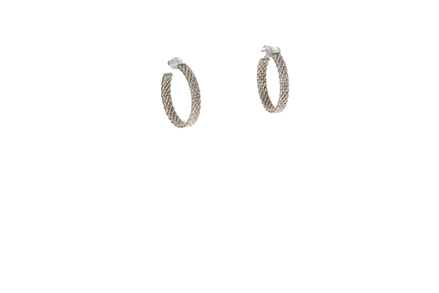 Tiffany & Co Somerset Mesh Hoop Earrings Sterling Silver