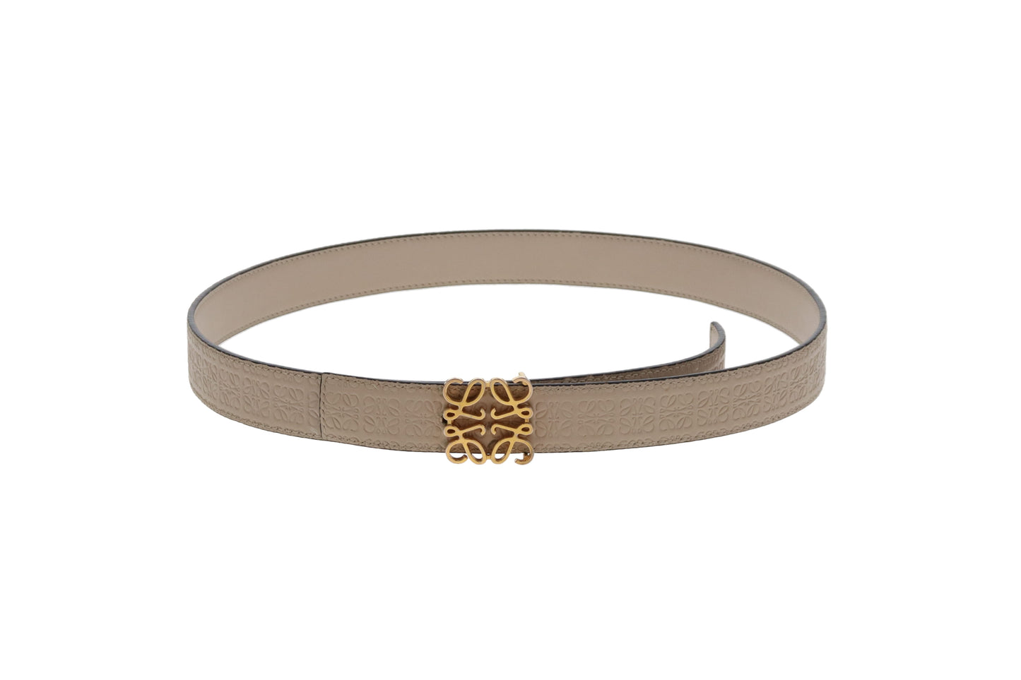 Loewe Anagram Belt Beige With Gold Buckle 90/36