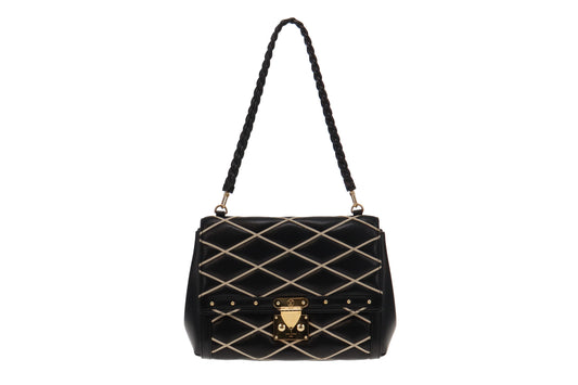 Louis Vuitton Black/White Malletage Pochette Flap Bag PL2154 (2014)