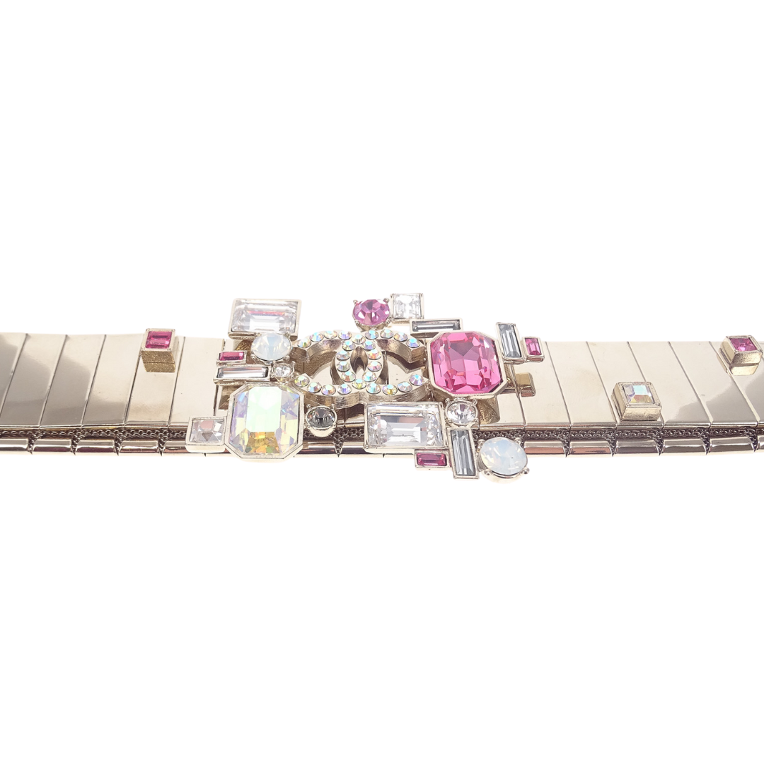 Chanel 2005 Spring Collection "Tapis Rouge" Steel Belt with Diamante and CC