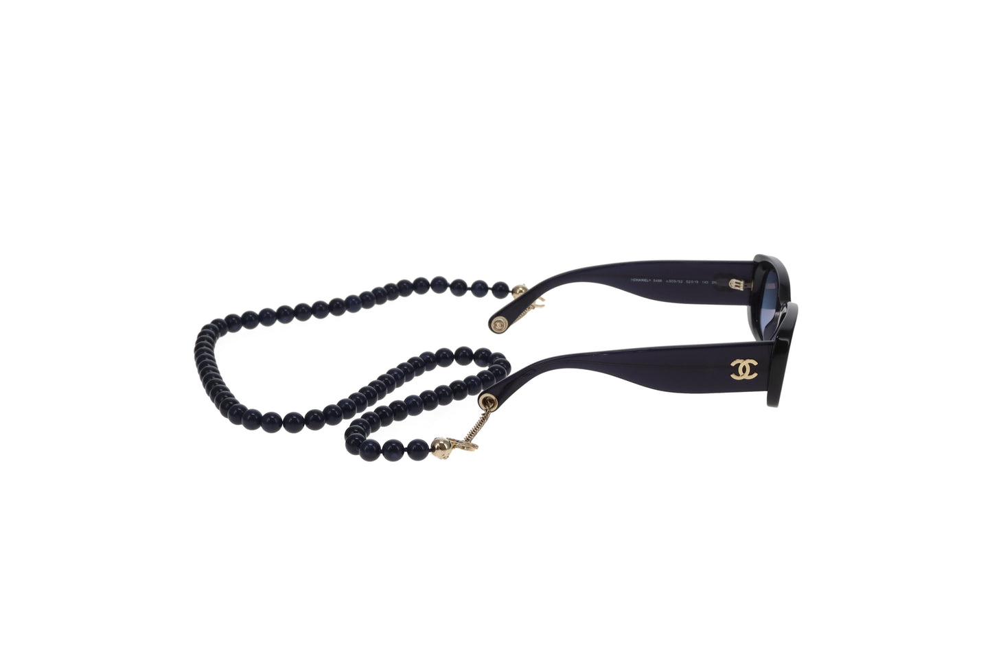 Chanel Sunglasses on Beaded Chain Navy 5488