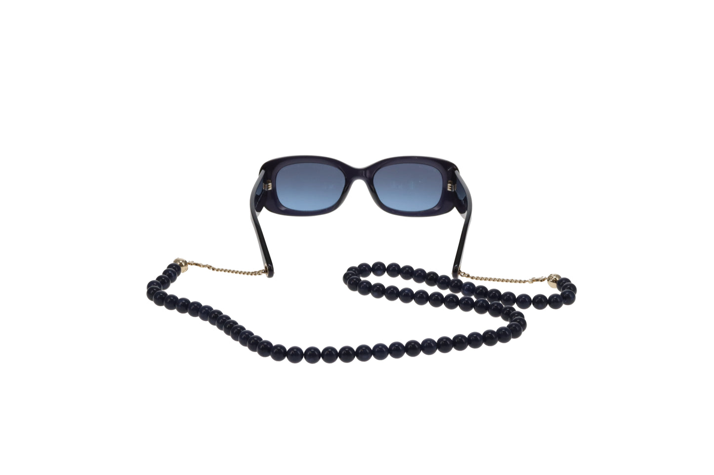 Chanel Sunglasses on Beaded Chain Navy 5488