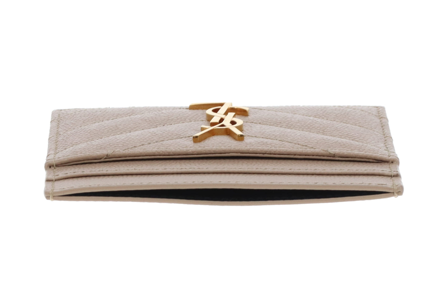 Saint Laurent Card Holder Dark Beige GHW 2022