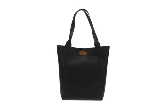 Mulberry North South Bayswater Tote Black Heavy Grain GHW