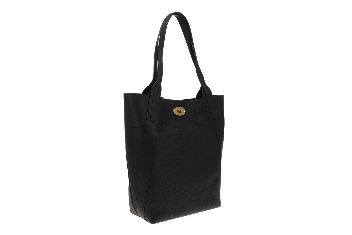Mulberry North South Bayswater Tote Black Heavy Grain GHW