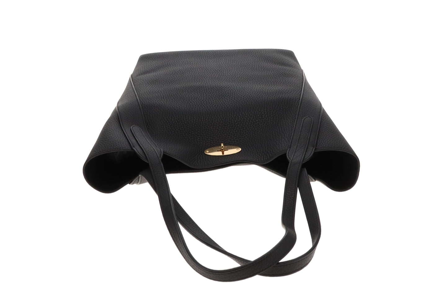 Mulberry North South Bayswater Tote Black Heavy Grain GHW