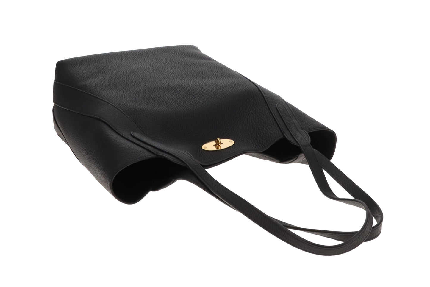 Mulberry North South Bayswater Tote Black Heavy Grain GHW