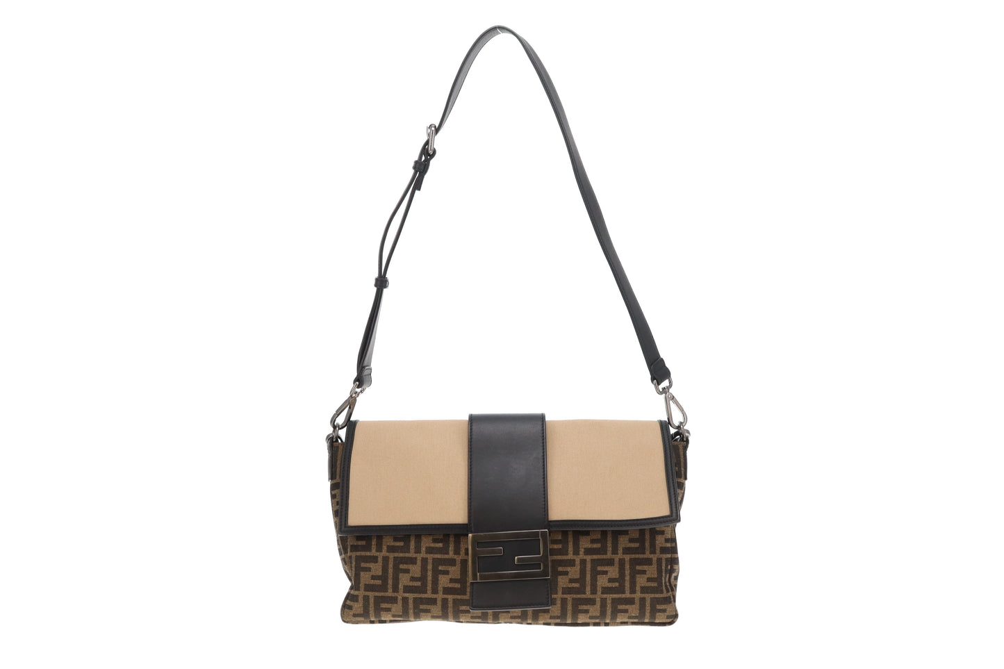 Fendi Baguette Large Convertible Belt Bag Zucca and Canvas