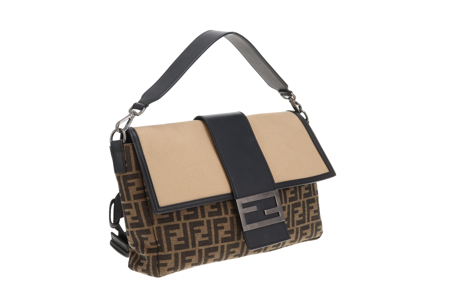 Fendi Baguette Large Convertible Belt Bag Zucca and Canvas