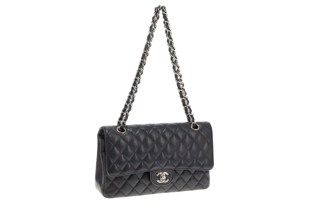 Chanel Classic Double Flap Bag Medium Black Caviar SHW 2018
