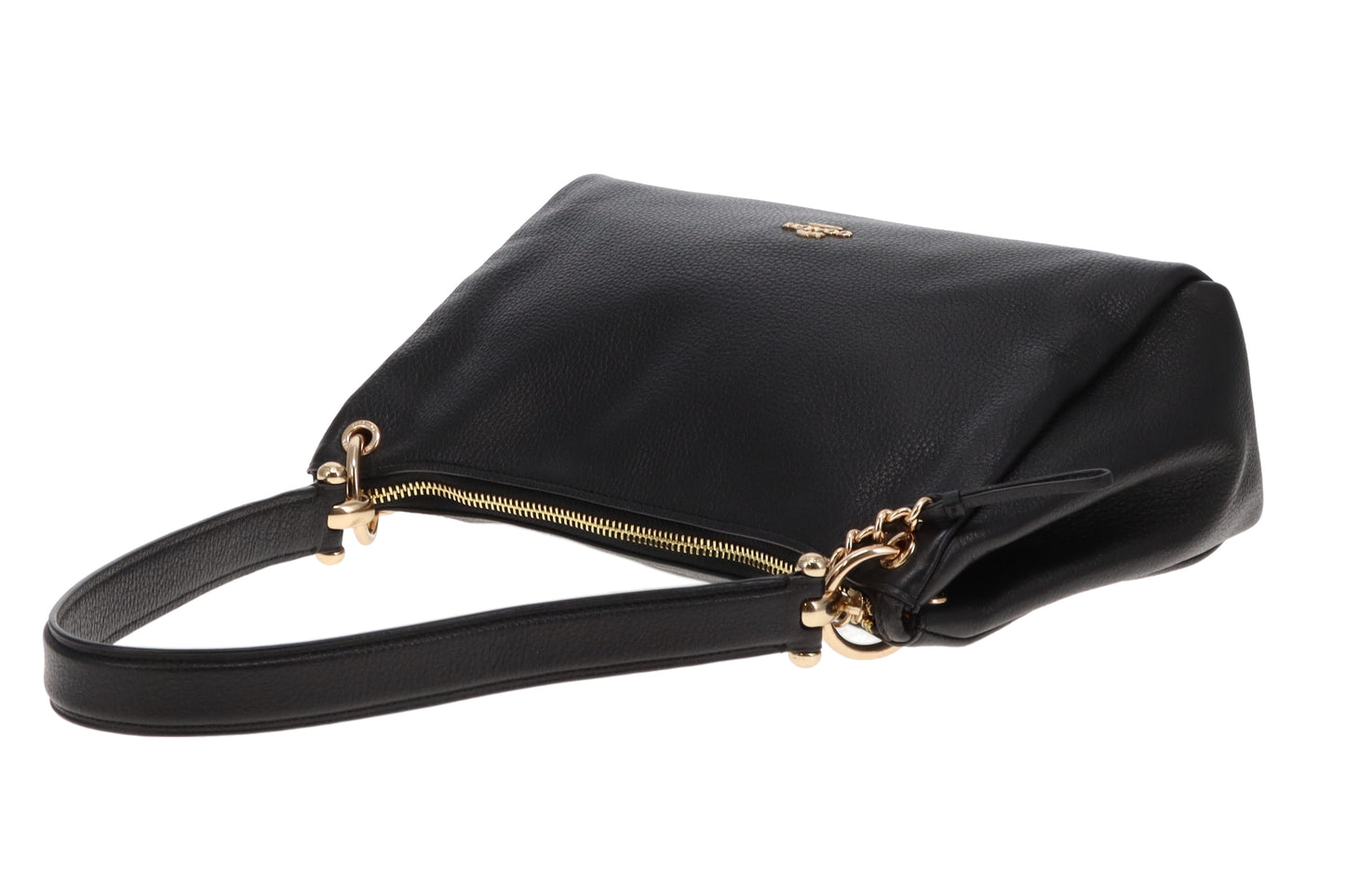 Coach Mia Shoulder Bag Black Grained Leather With Strap GH