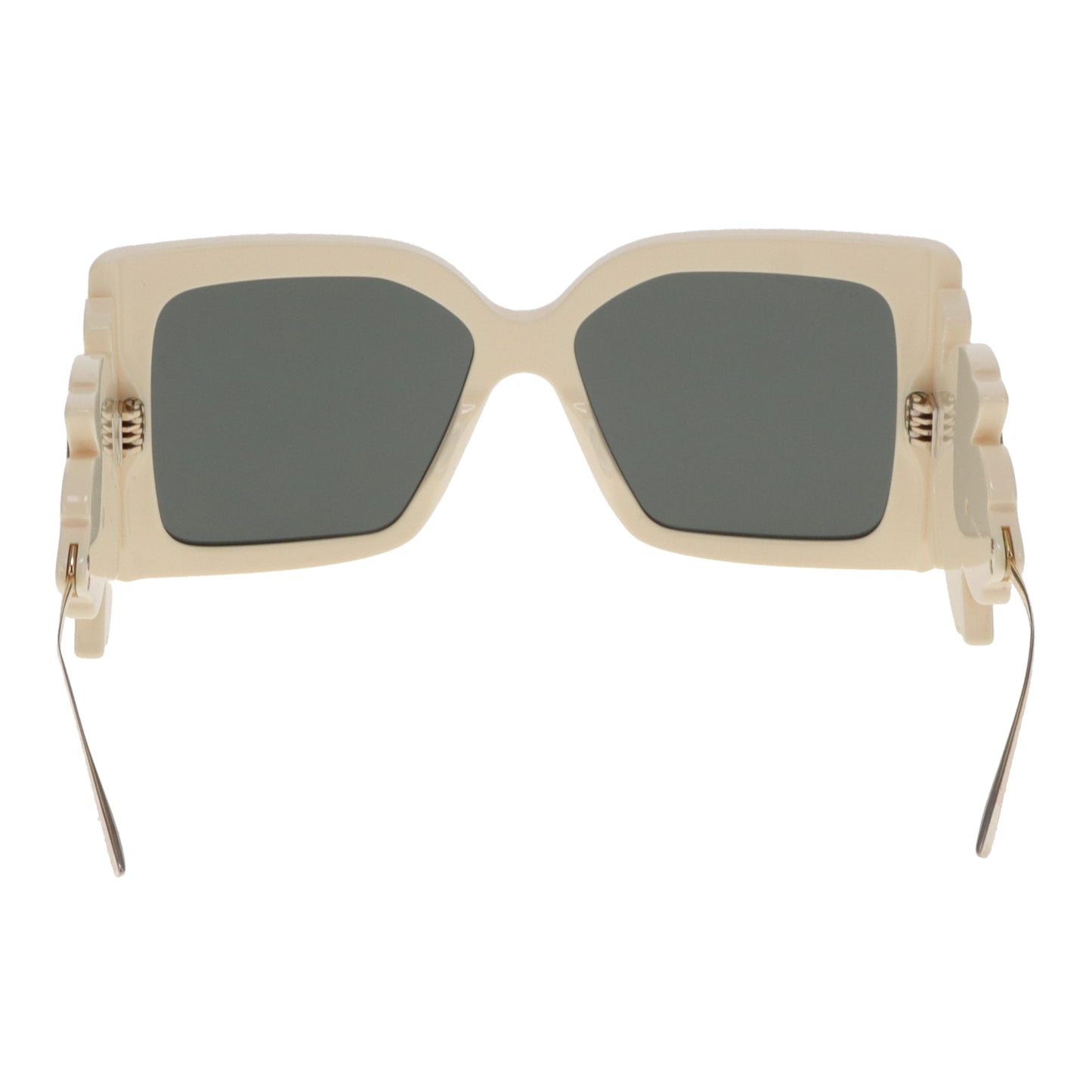 Lunettes de soleil Gucci Monture oversize branche à détail feuille Ivoire