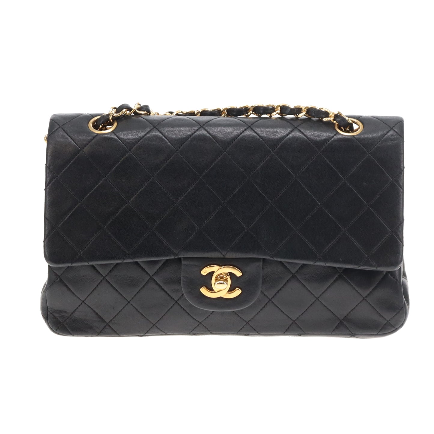 Chanel Classic Double Flap Medium Black Lamb Gold HW 89/91