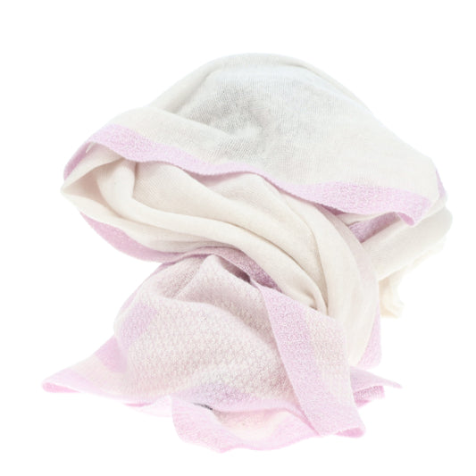 Chanel Scarf Light Wool Blench White/Lilac Glitter