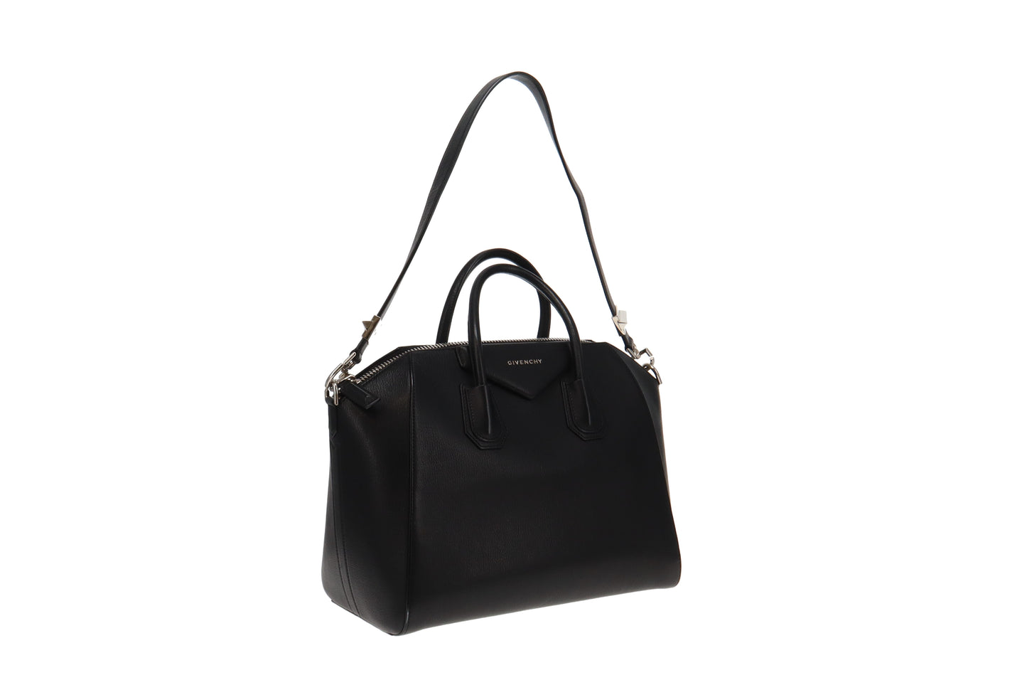 Givenchy Antigona Black Goatskin Medium Silver Hardware