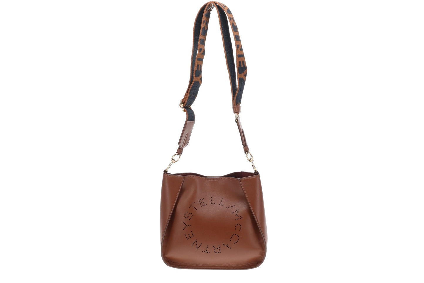 Stella McCartney Logo Crossbody Brown Faux Leather