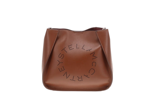 Stella McCartney Logo Crossbody Brown Faux Leather