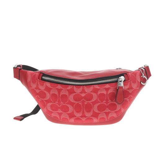 Coach Warren Mini Belt Bag Red Denim/Leather