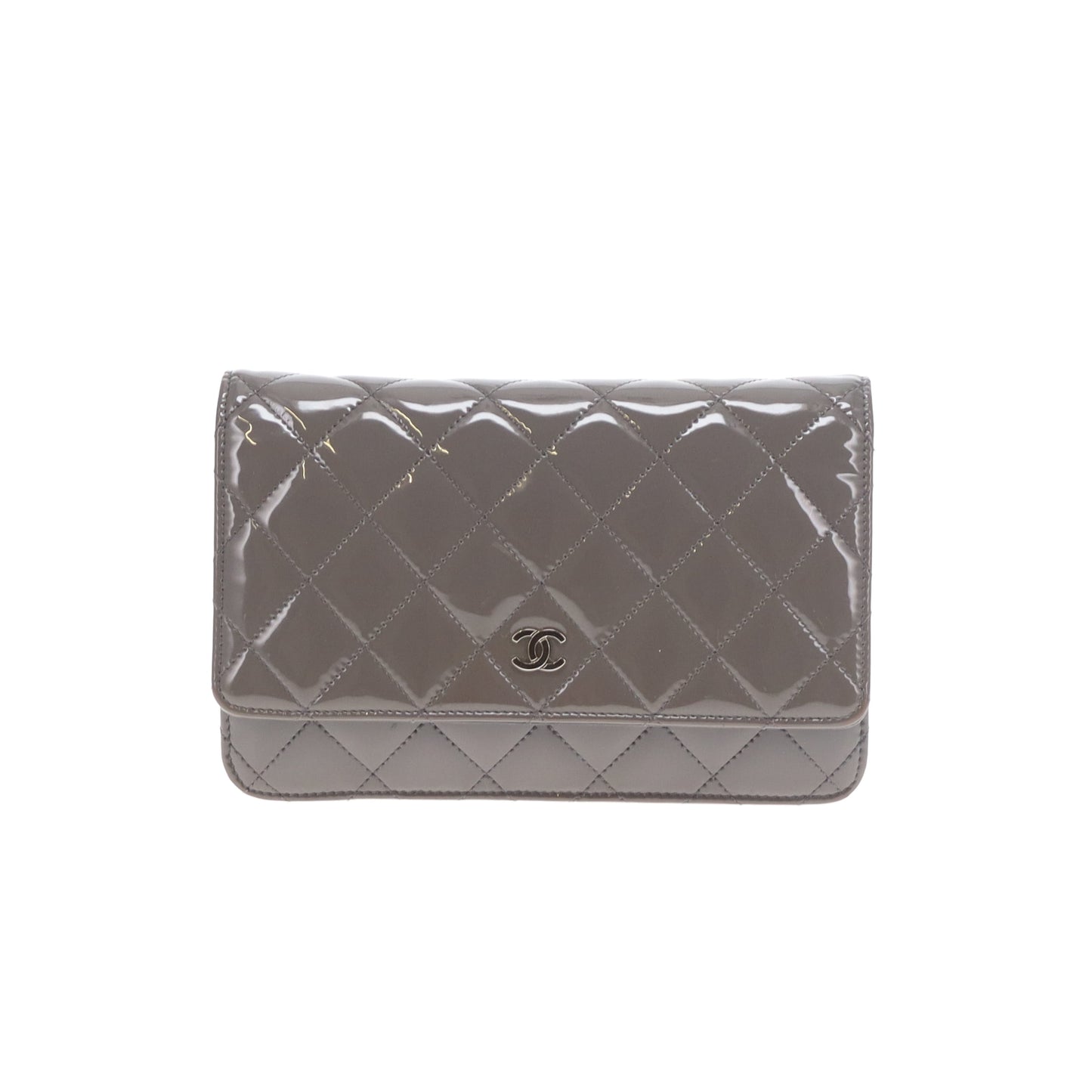 Chanel Wallet on Chain Classic Grey Patent SHW 2016
