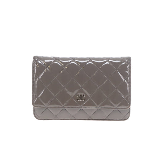 Chanel Wallet on Chain Classic Grey Patent SHW 2016