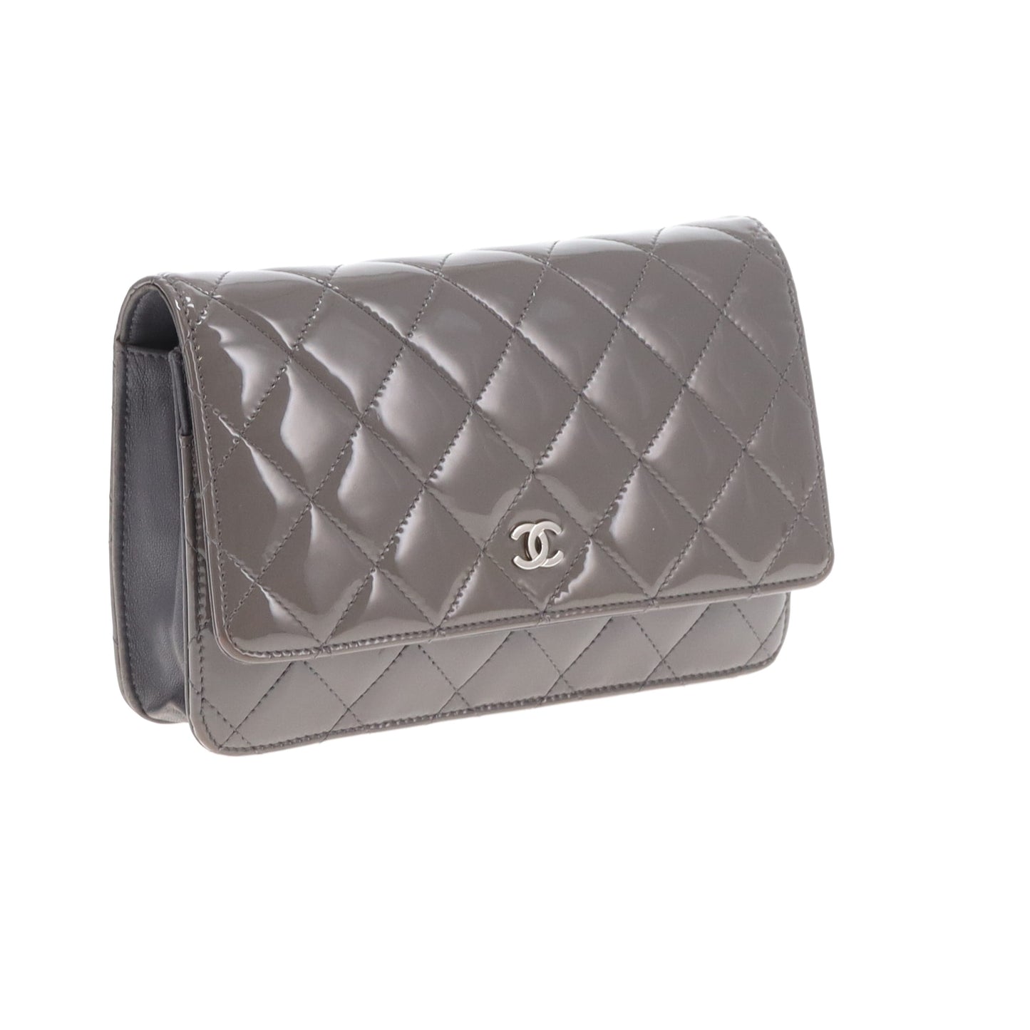 Chanel Wallet on Chain Classic Grey Patent SHW 2016