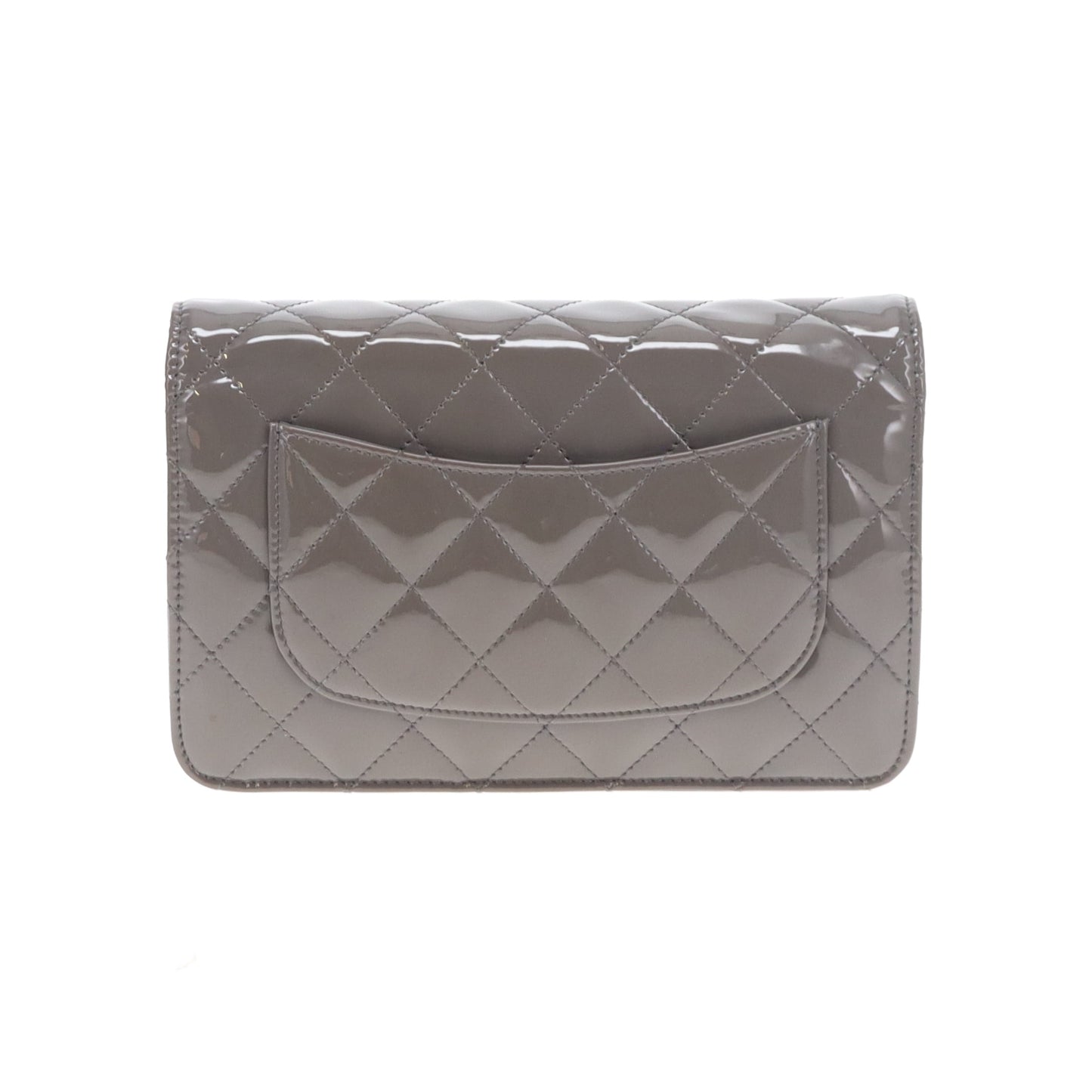 Chanel Wallet on Chain Classic Grey Patent SHW 2016
