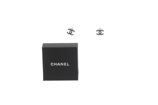 Chanel CC Earrings Gunmetal 2017