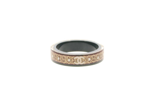 Chanel Resin Bangle In Dark Green & CC Costume Pearl Detail 2015