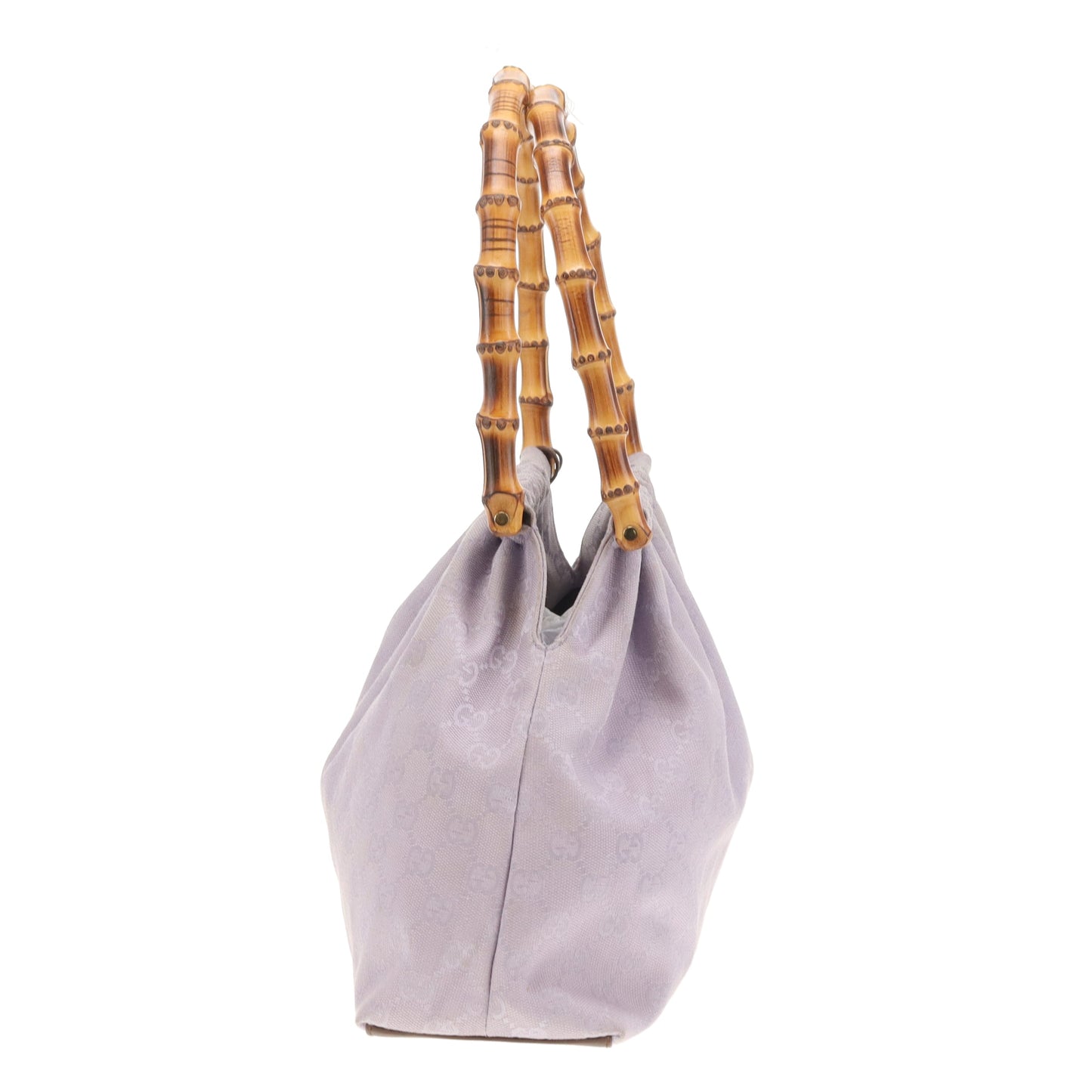 Gucci Bamboo Handles Lilac GG Canvas Vintage