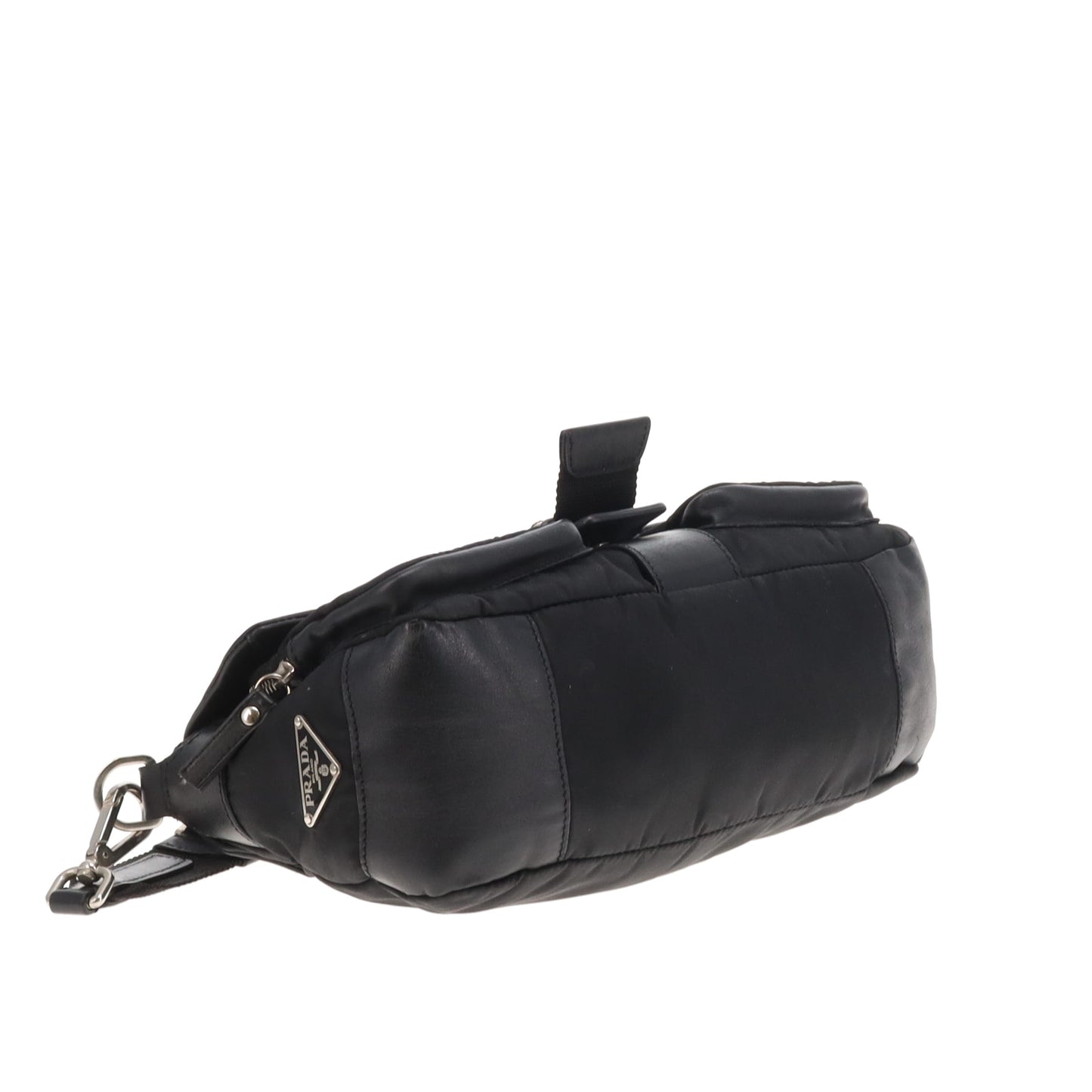 Prada Antic Pushlock Side Pocket Hobo Black