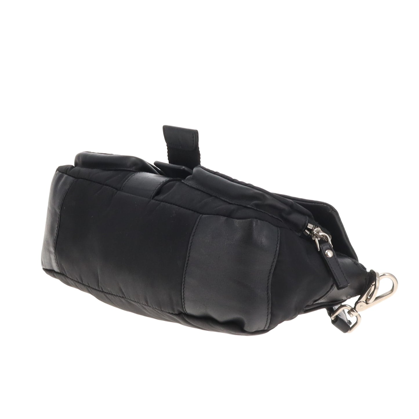 Prada Antic Pushlock Side Pocket Hobo Black